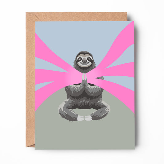 Thankful Sloth Greeting Card